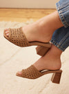 Jay Tan Woven Block Heel Mules (Image 0)