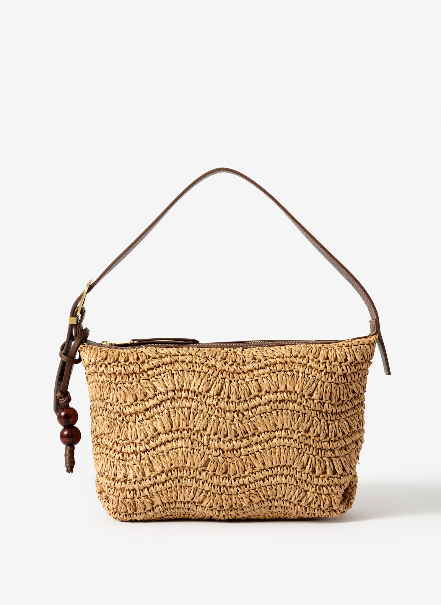Jessie Neutral Woven Shoulder Bag – Mint Velvet