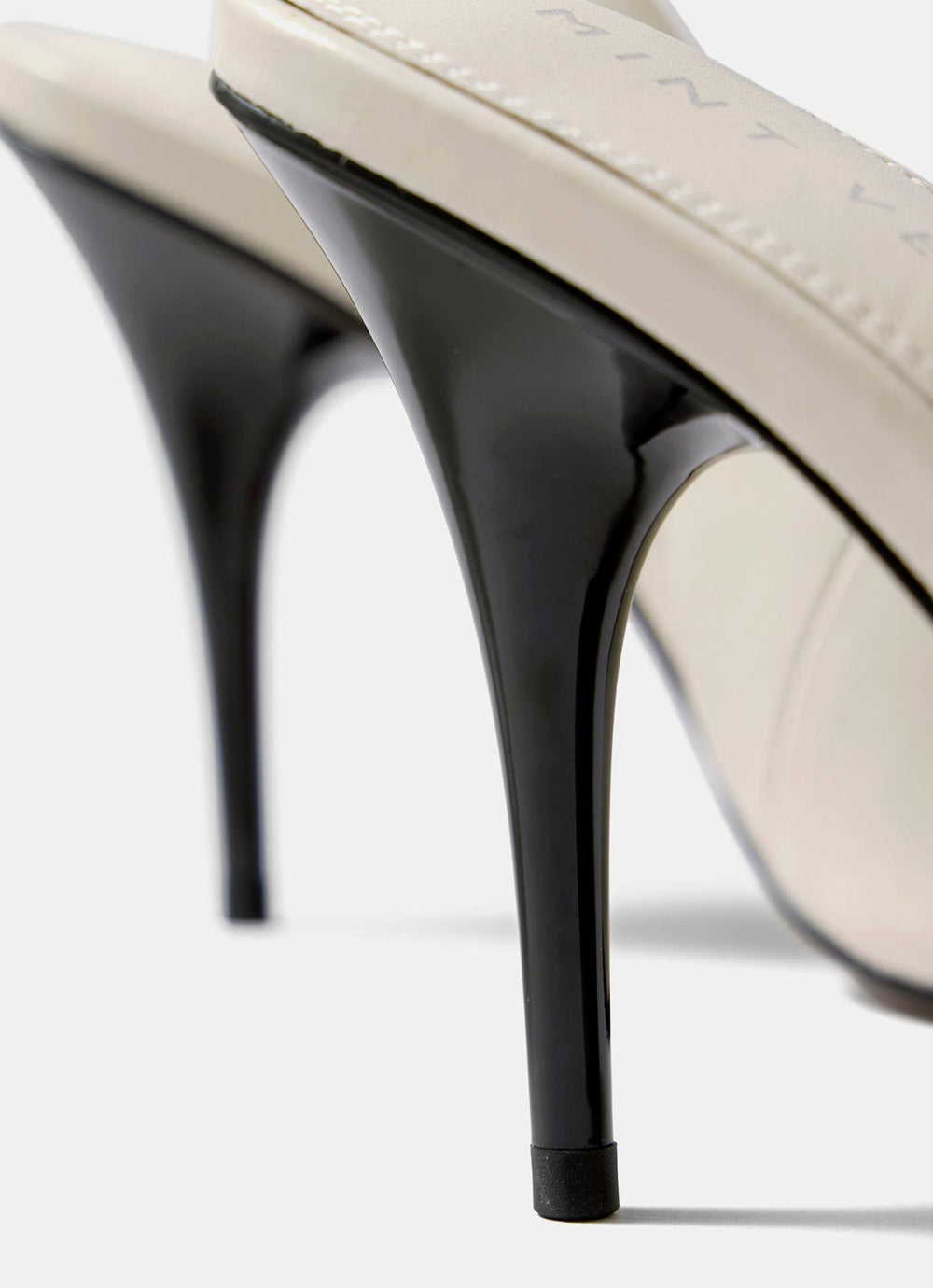 Kat White Leather Slingback Heels