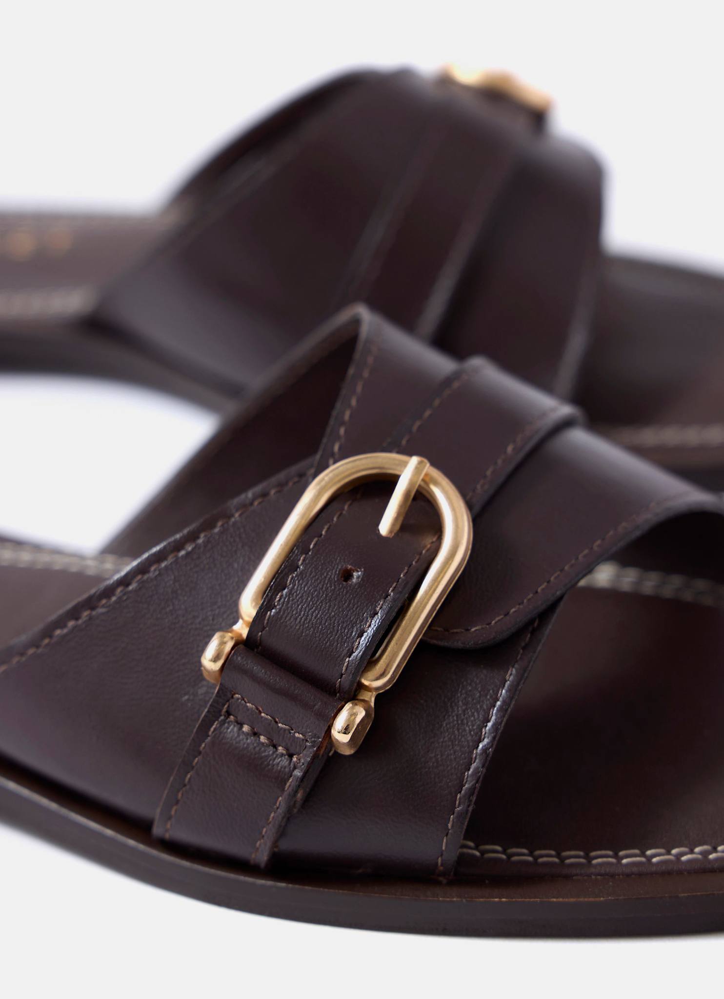 Kate Brown Leather Mule Sandals – Mint Velvet