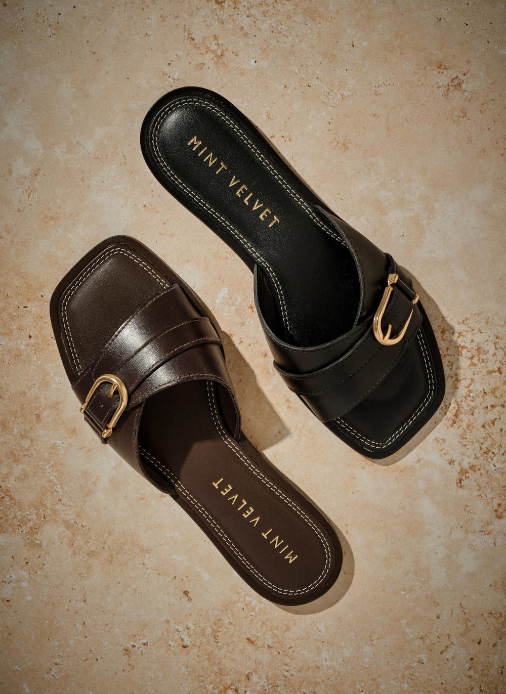Kate Brown Leather Mule Sandals