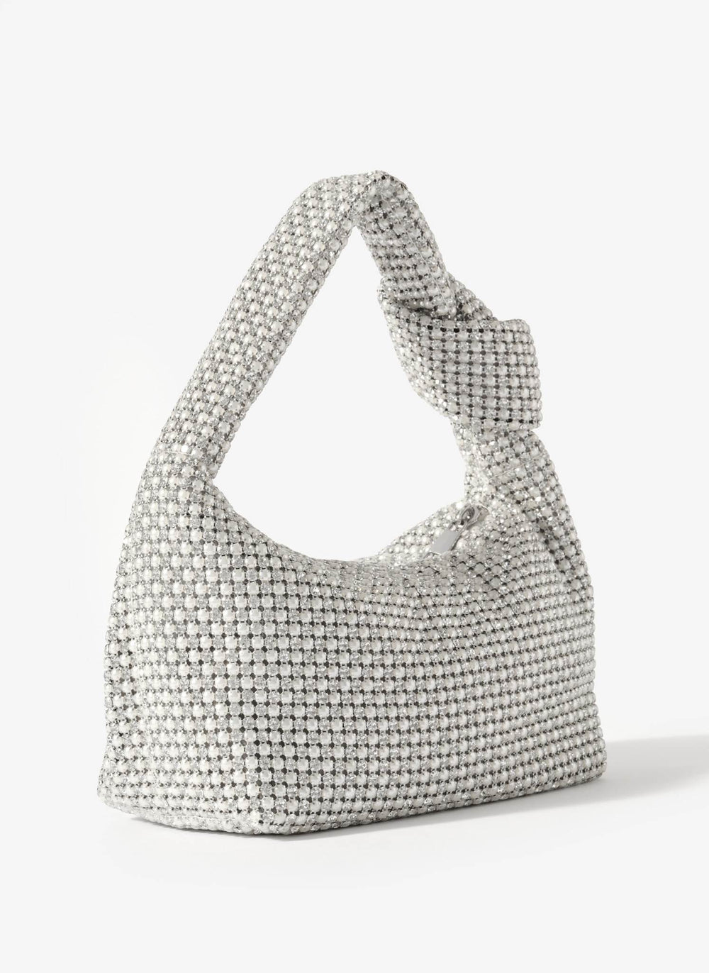 Kay Silver Diamante Clutch Bag