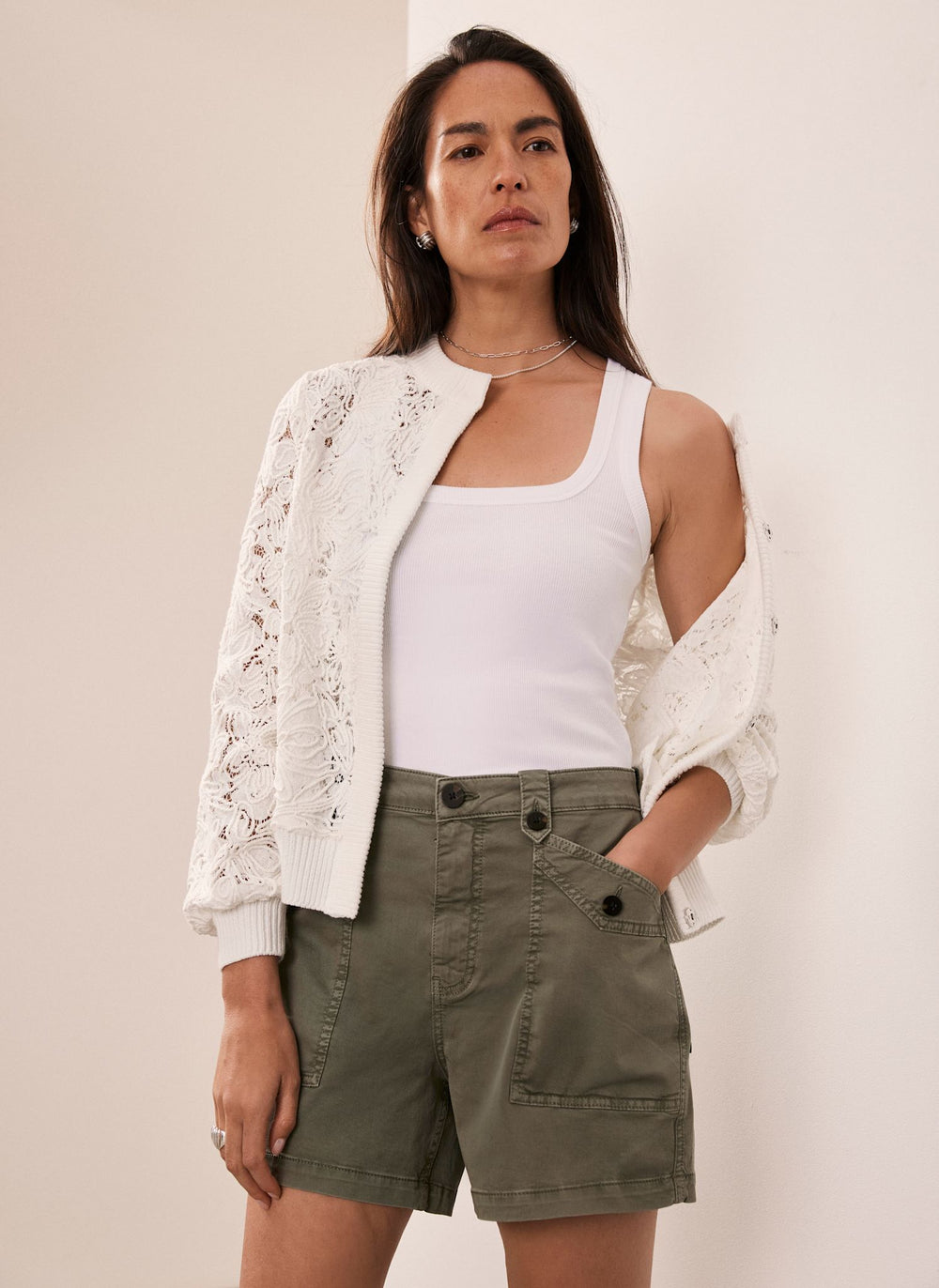 Khaki Utility Shorts