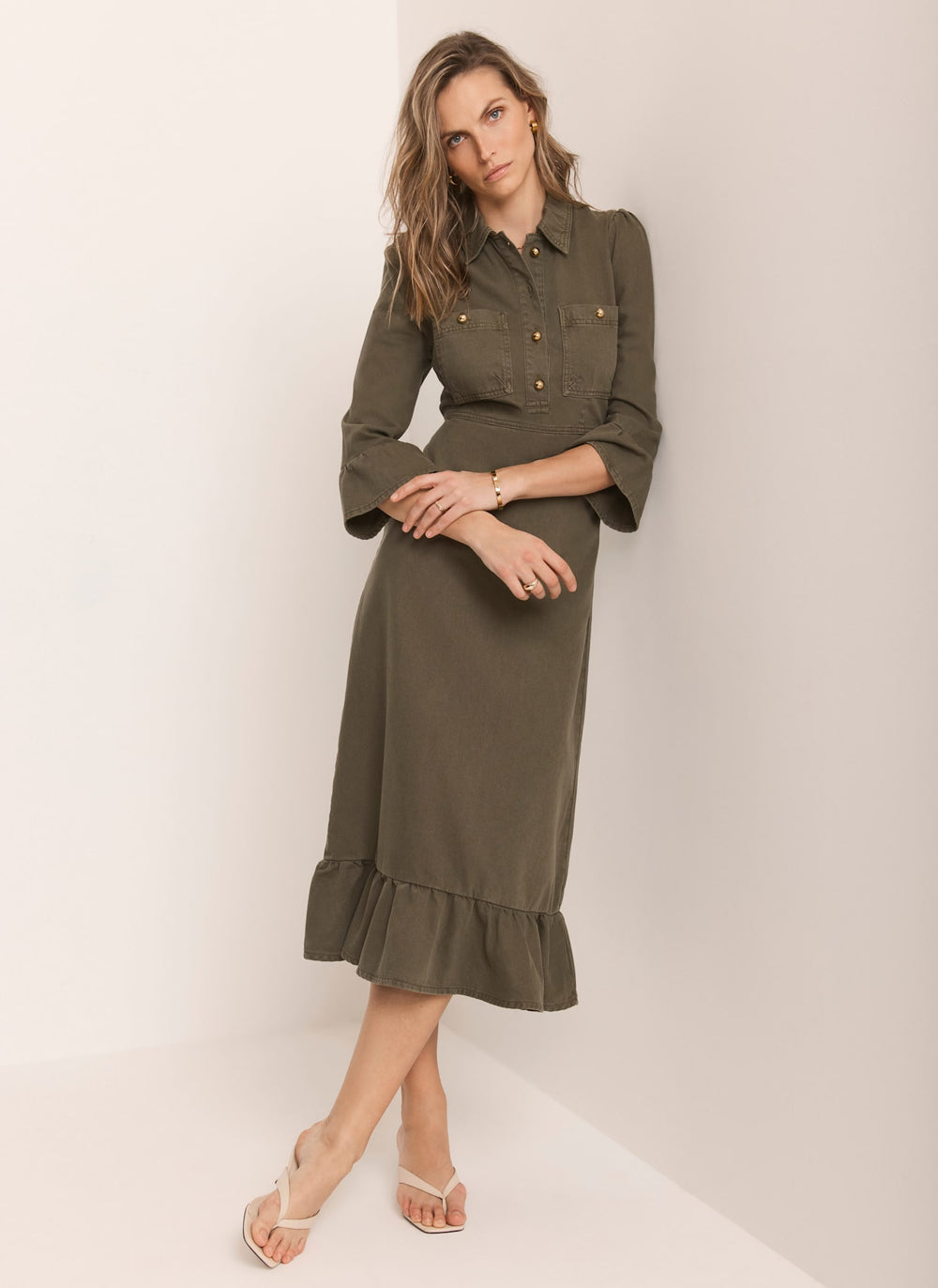 mint velvet denim shirt dress Mint Velvet Blue Denim Midi Shirt Dress | Size 02 | Blue