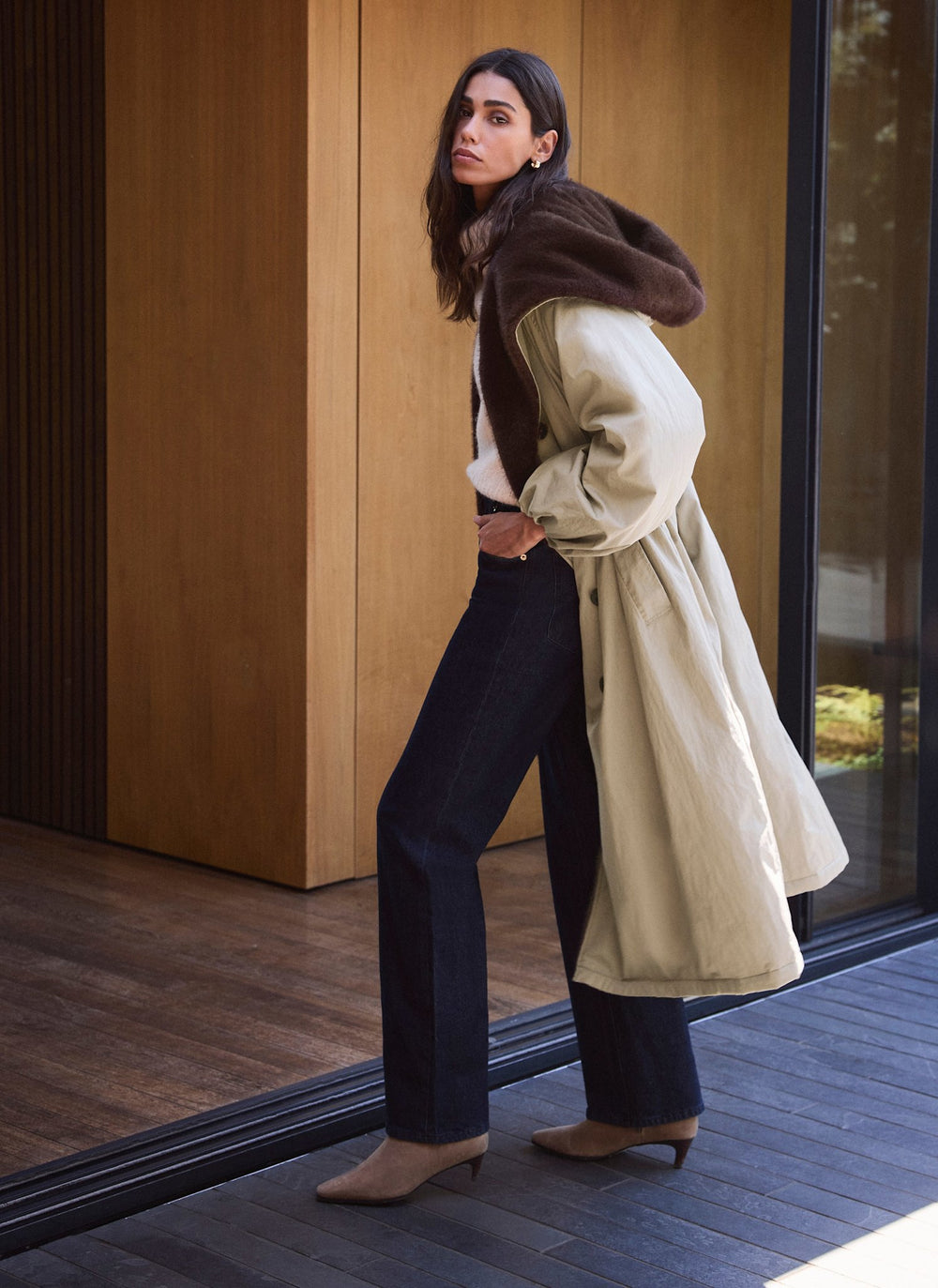 Khaki Faux Fur Lined Parka Coat