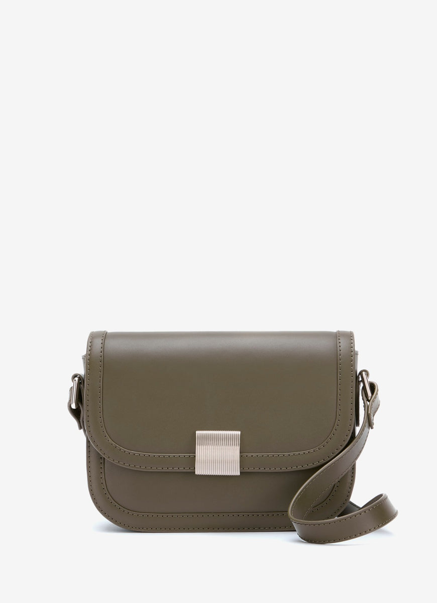Khaki Leather Crossbody Bag – Mint Velvet