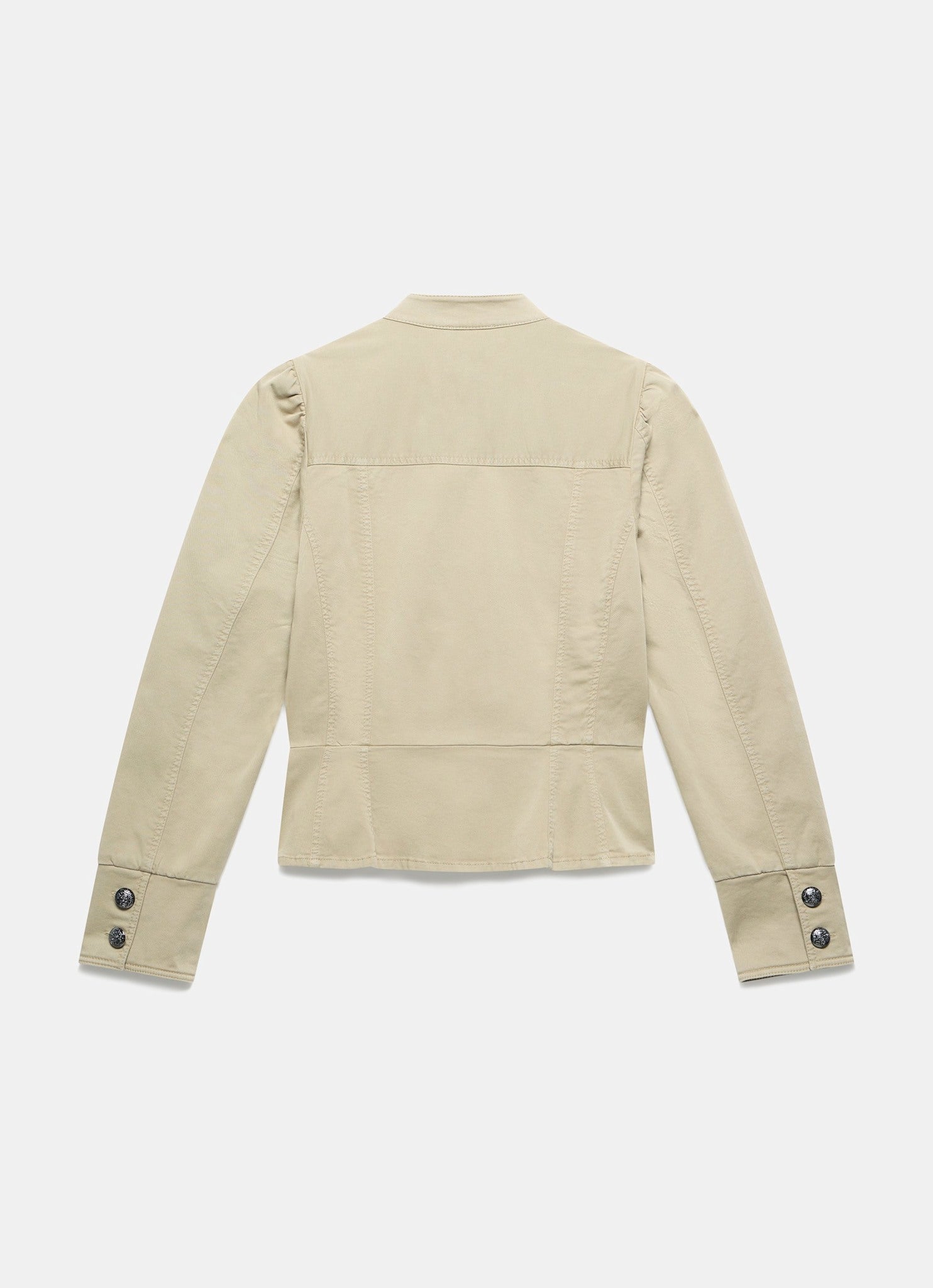 Khaki Puff Sleeve Peplum Jacket – Mint Velvet