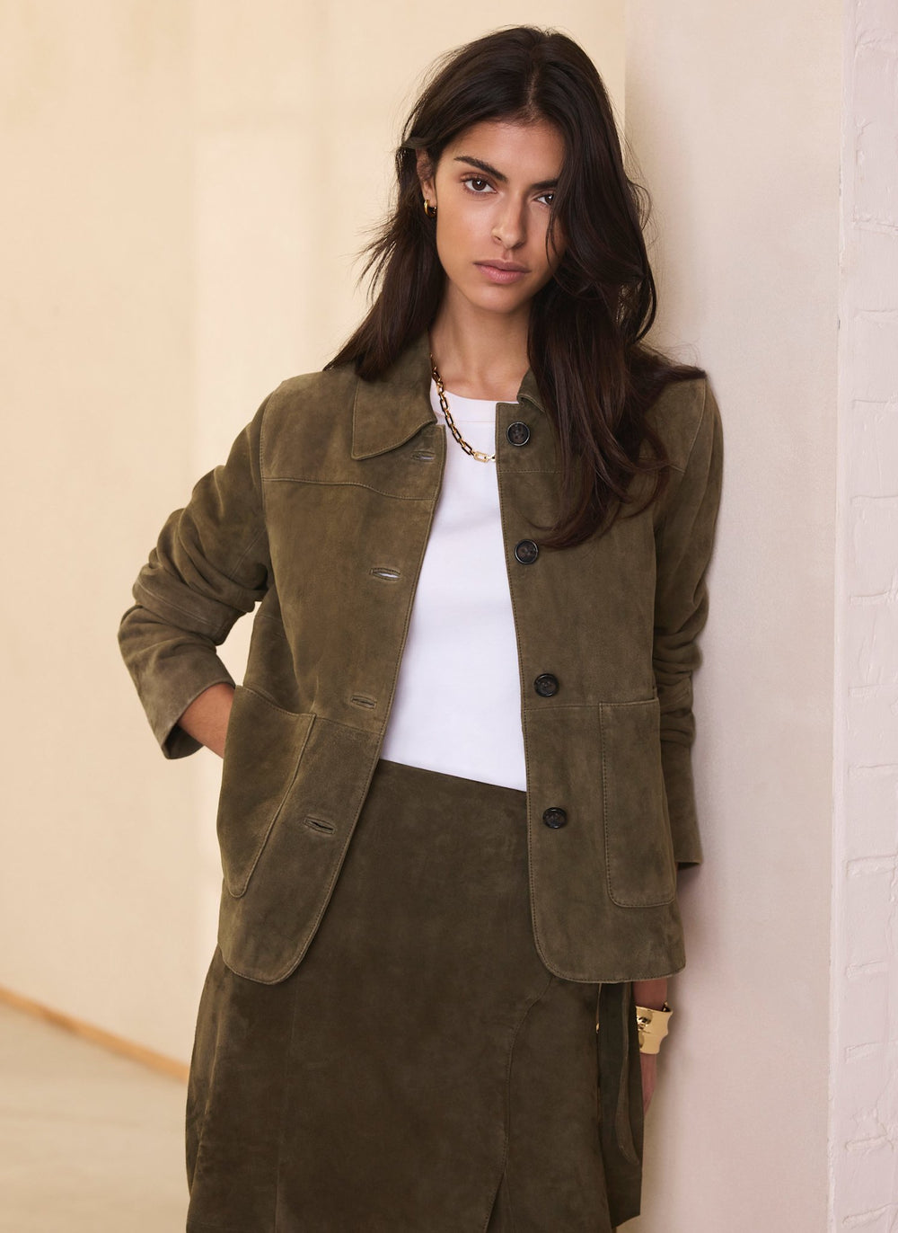 Khaki Suede Jacket