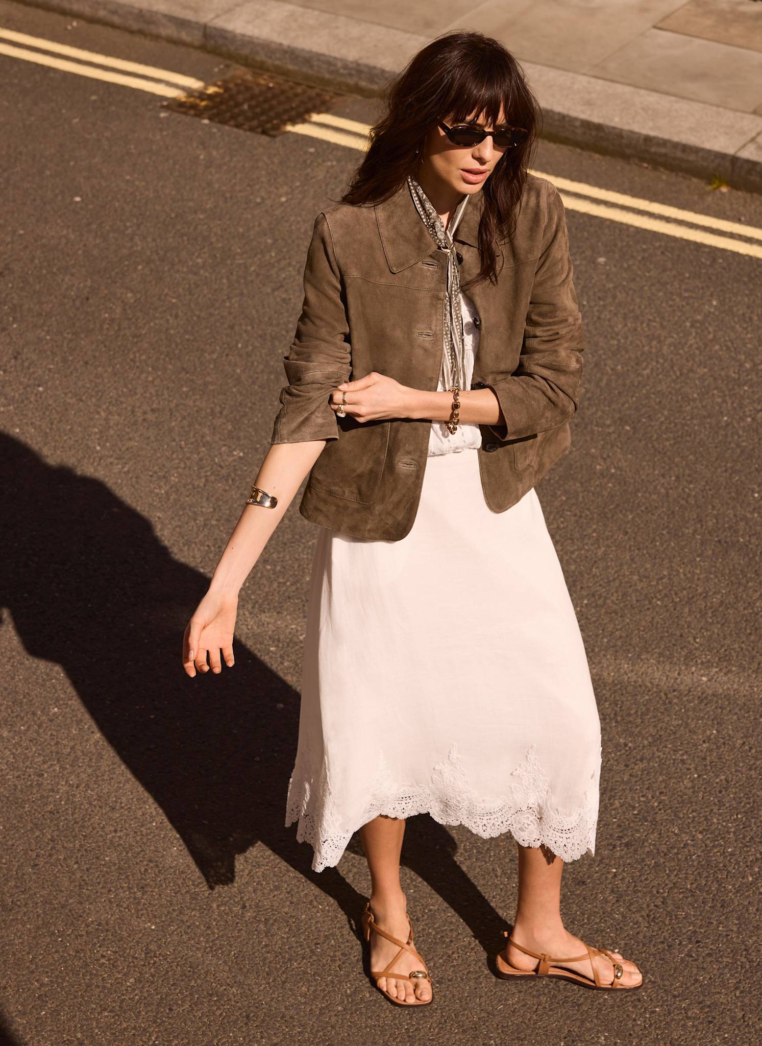 Khaki Suede Jacket – Mint Velvet