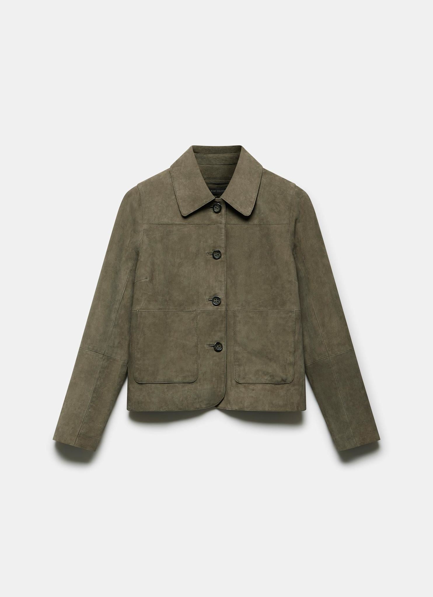 Khaki Suede Jacket – Mint Velvet