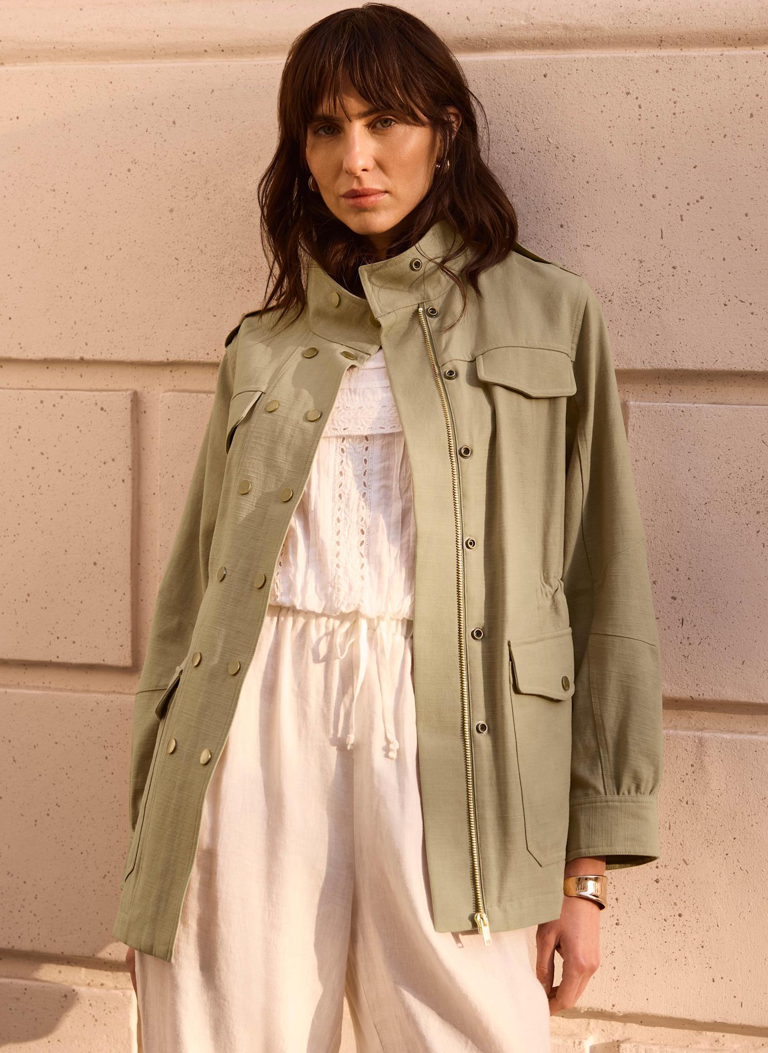 Khaki Washed Pocket Shacket – Mint Velvet