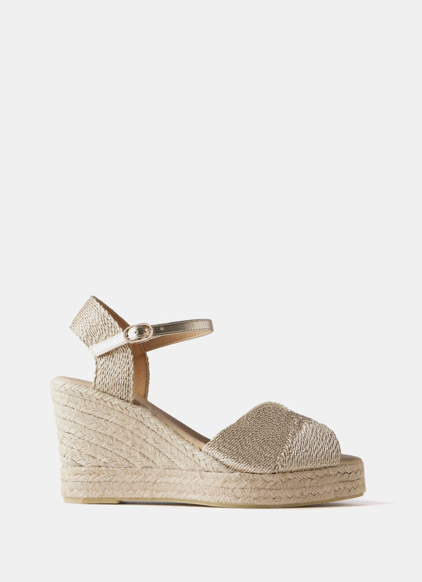 Gold Raffia Espadrille Wedges – Mint Velvet