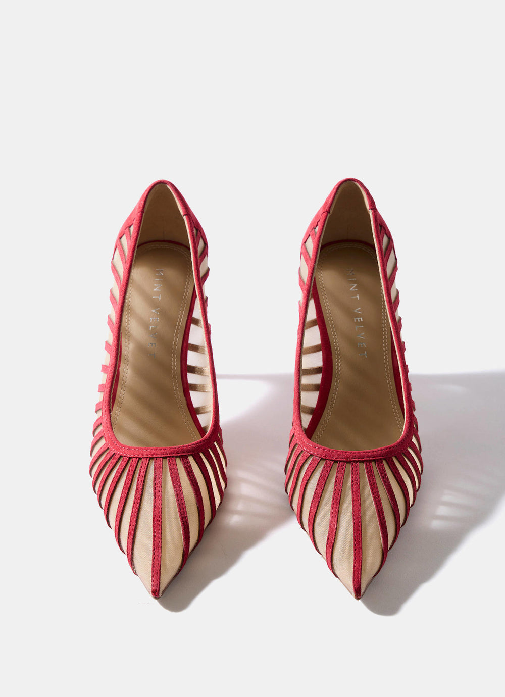 Kya Red Caged Court Shoe