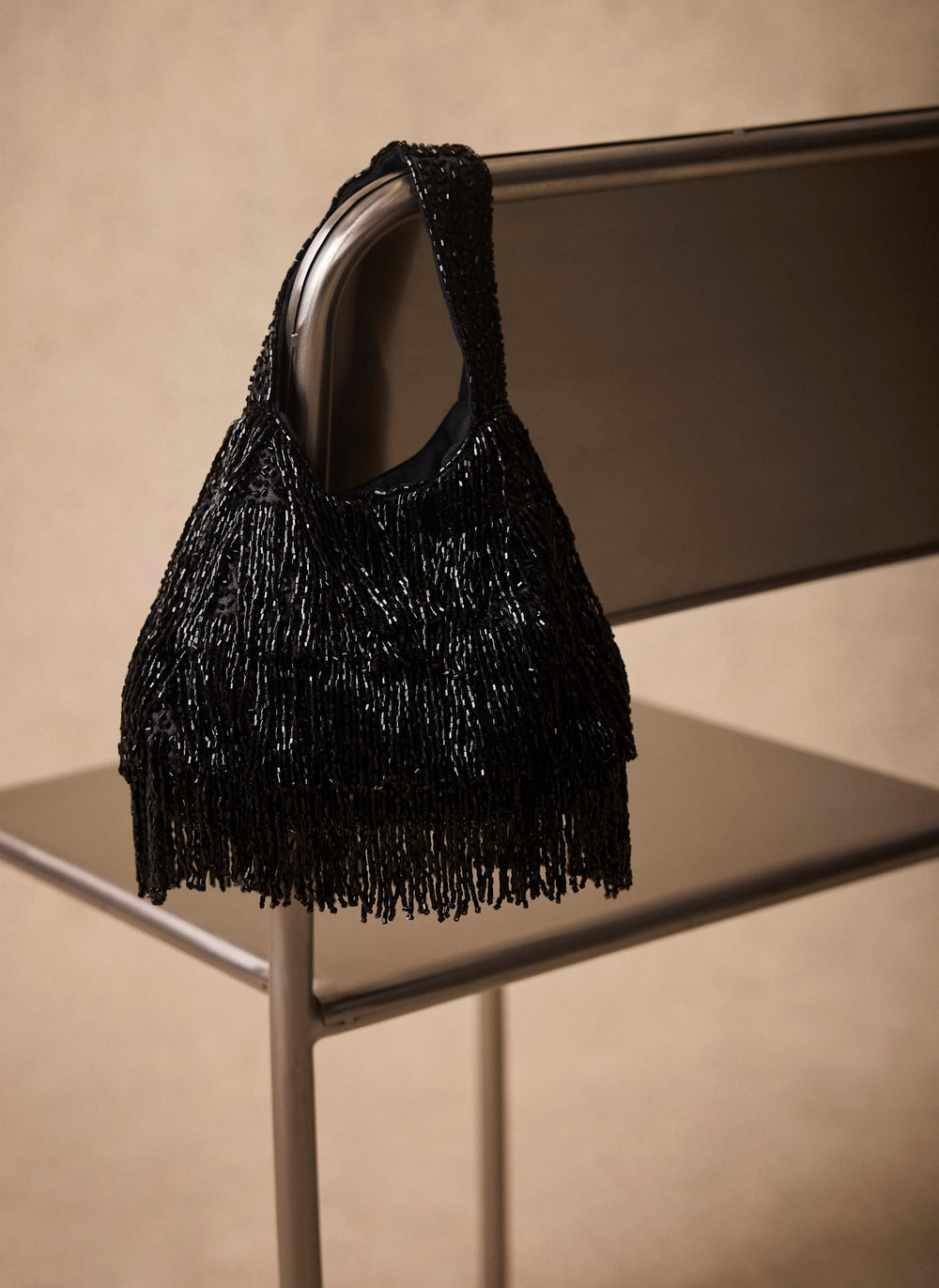 Kyle Black Beaded Clutch Bag