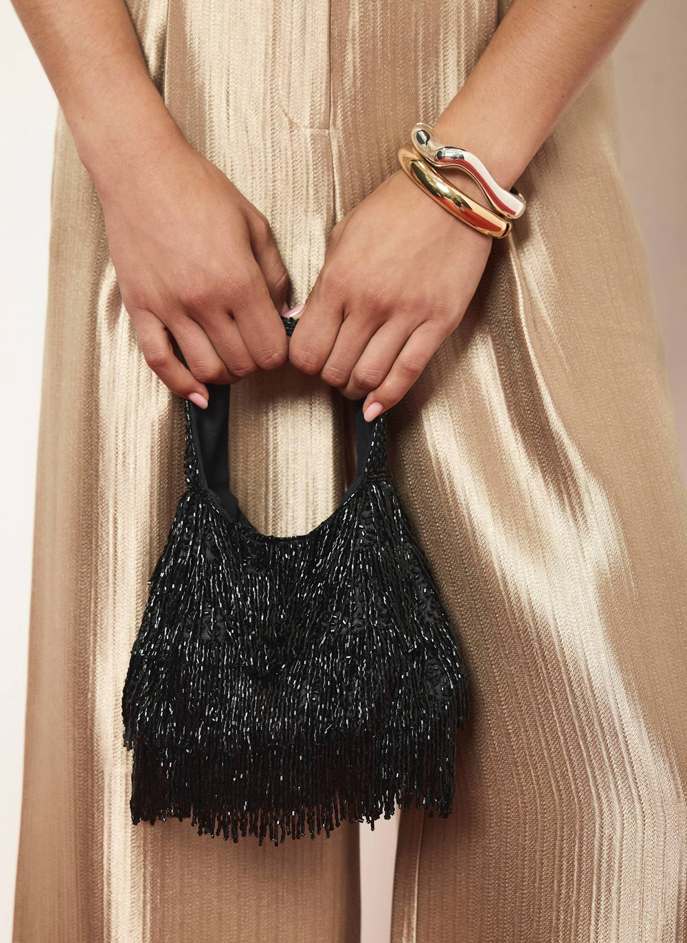 Kyle Black Beaded Clutch Bag