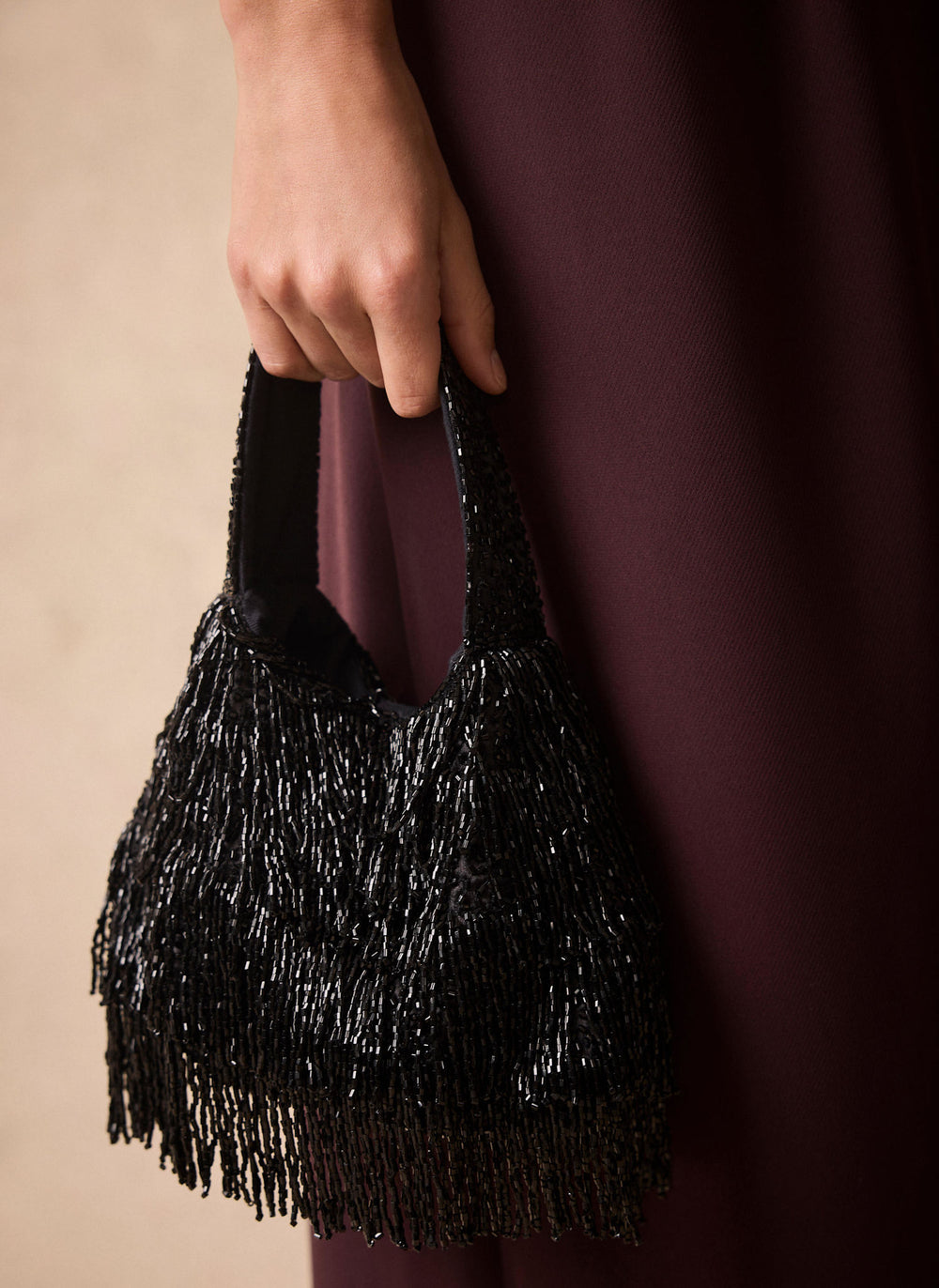 Kyle Black Beaded Clutch Bag