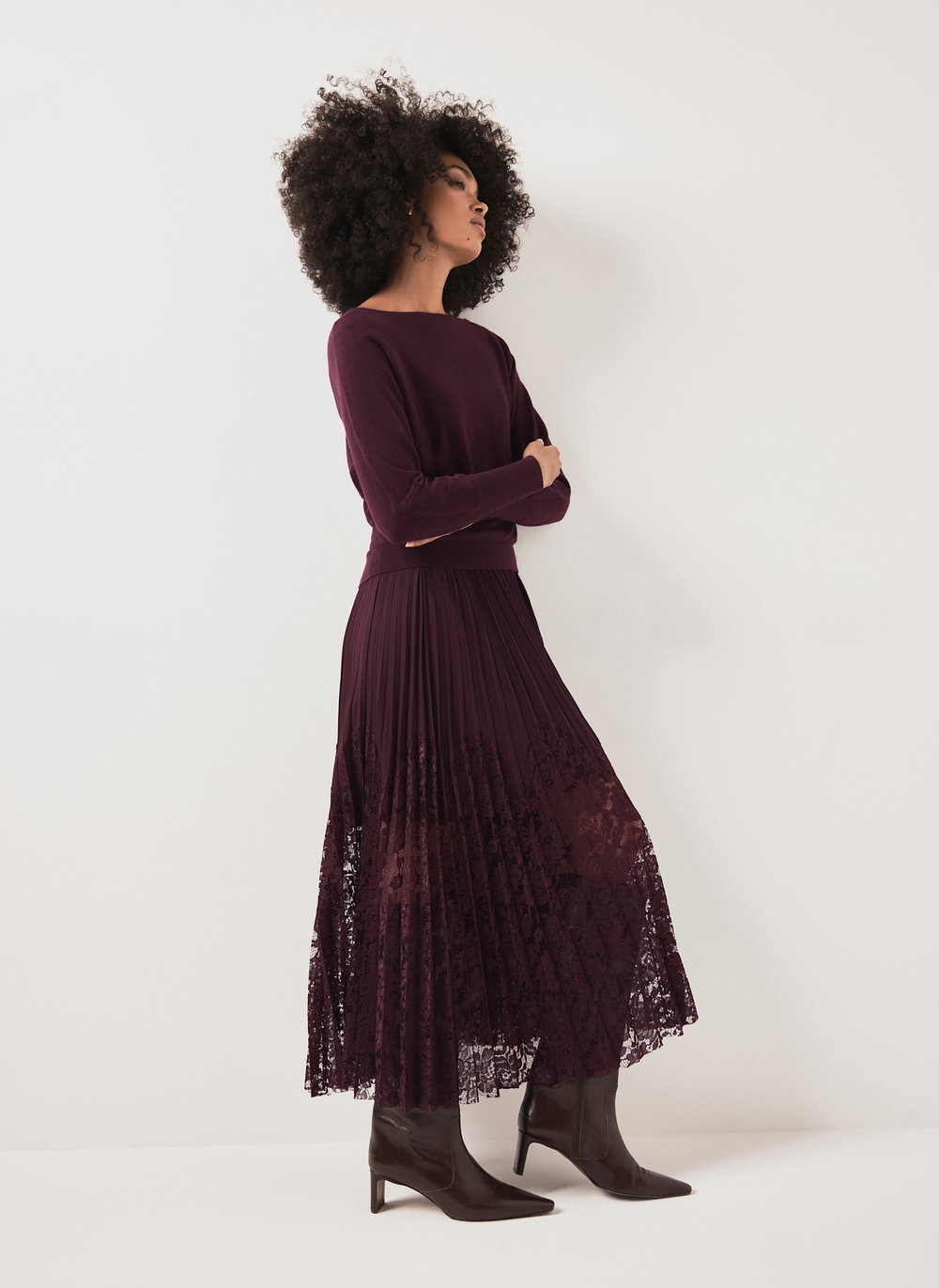 Burgundy Lace Ultimate Multitasker Midi Dress