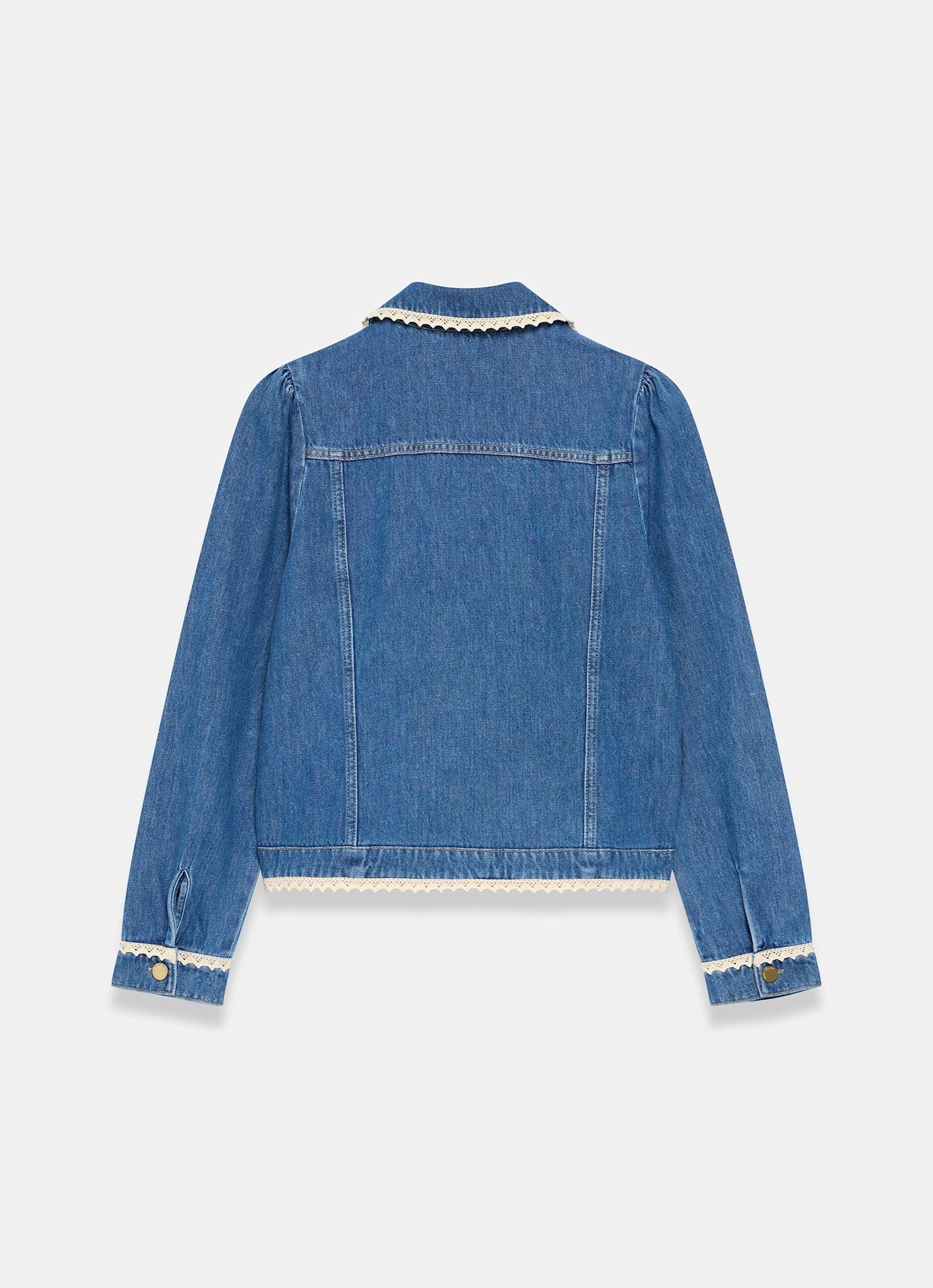 Mid Indigo Crochet Trim Denim Jacket – Mint Velvet