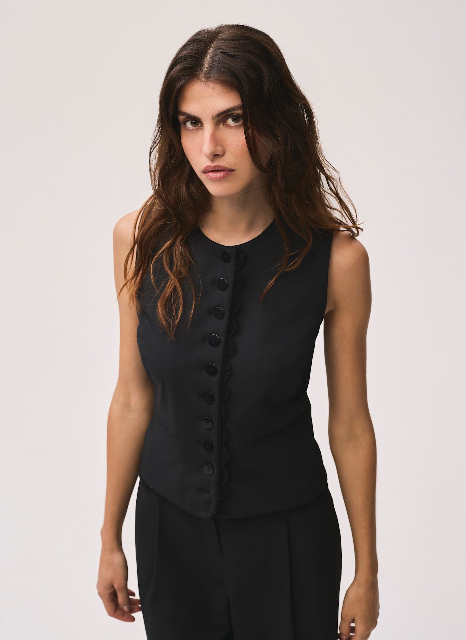 Lace Trim Waistcoat