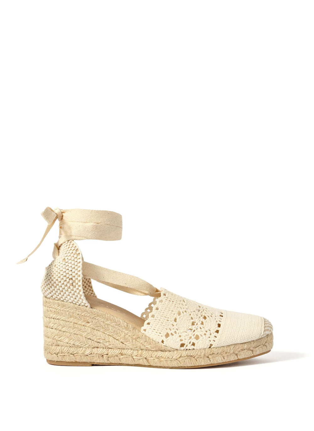 Laura Cream Espadrille Wedge Sandals