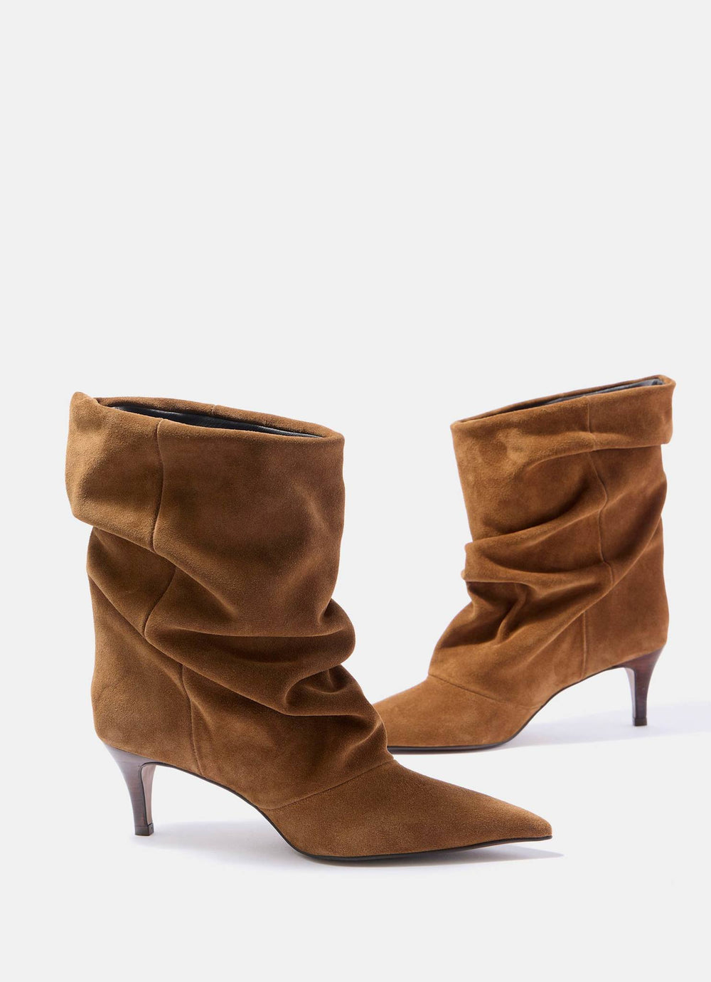 Laura Tan Suede Slouch Ankle Boots