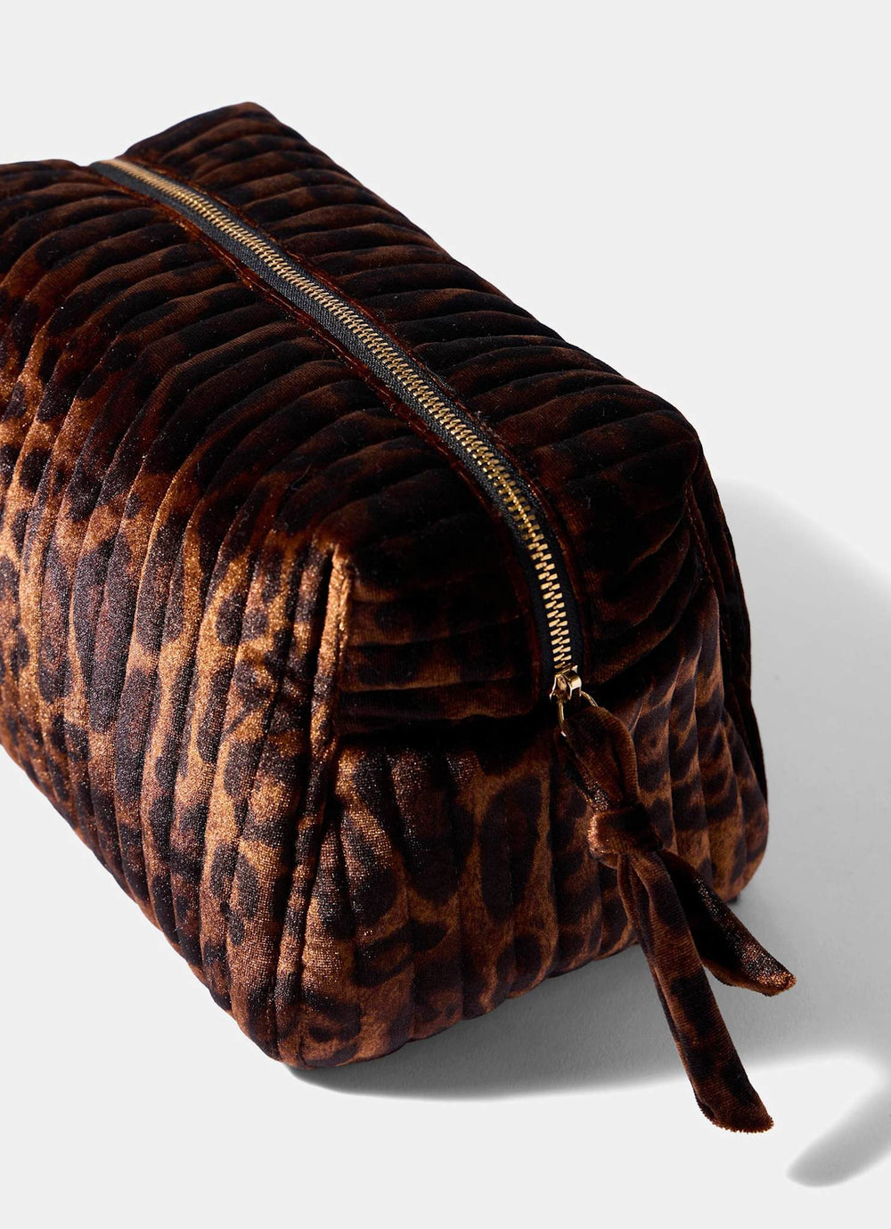Leopard Print Velvet Large Wash Bag