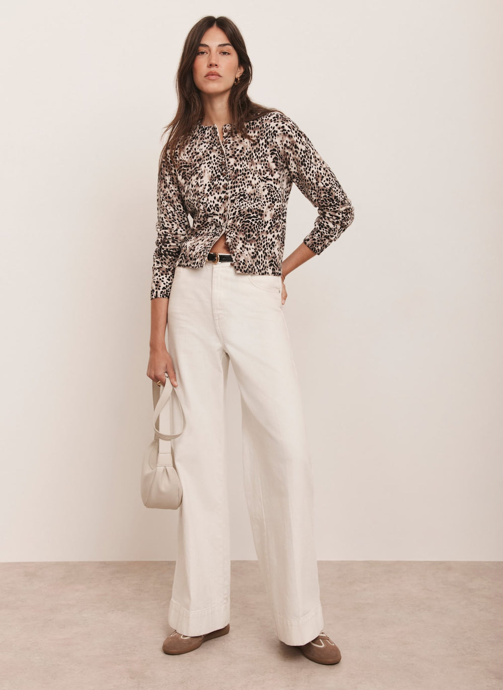 Leopard Print Cotton Cardigan