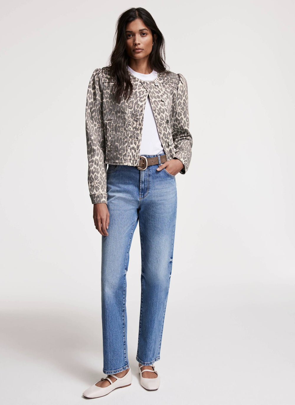 Leopard Print Denim Jacket