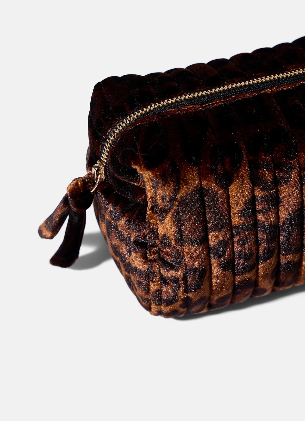 Leopard Print Velvet Small Wash Bag
