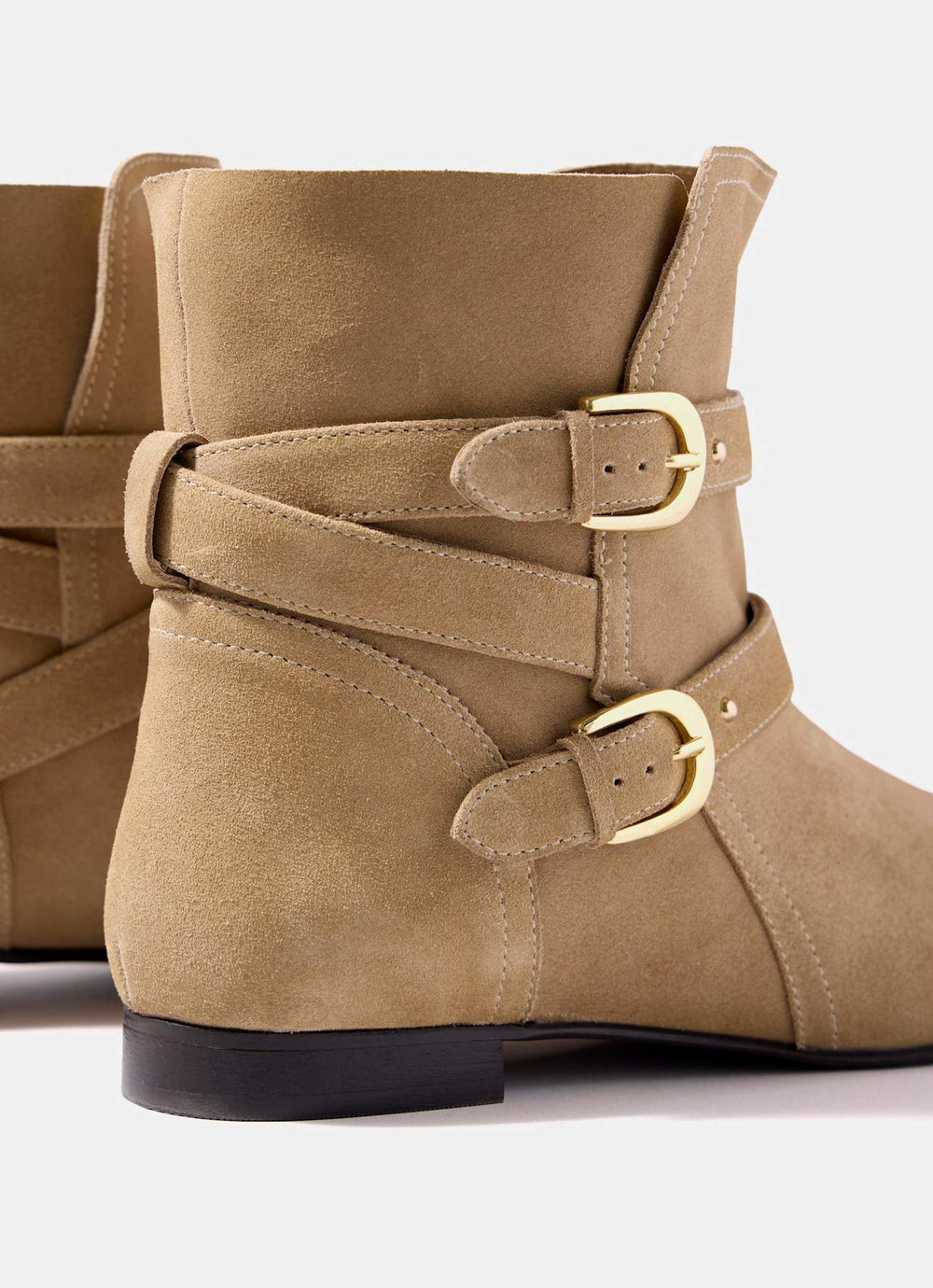 Libby Neutral Suede Ankle Boots