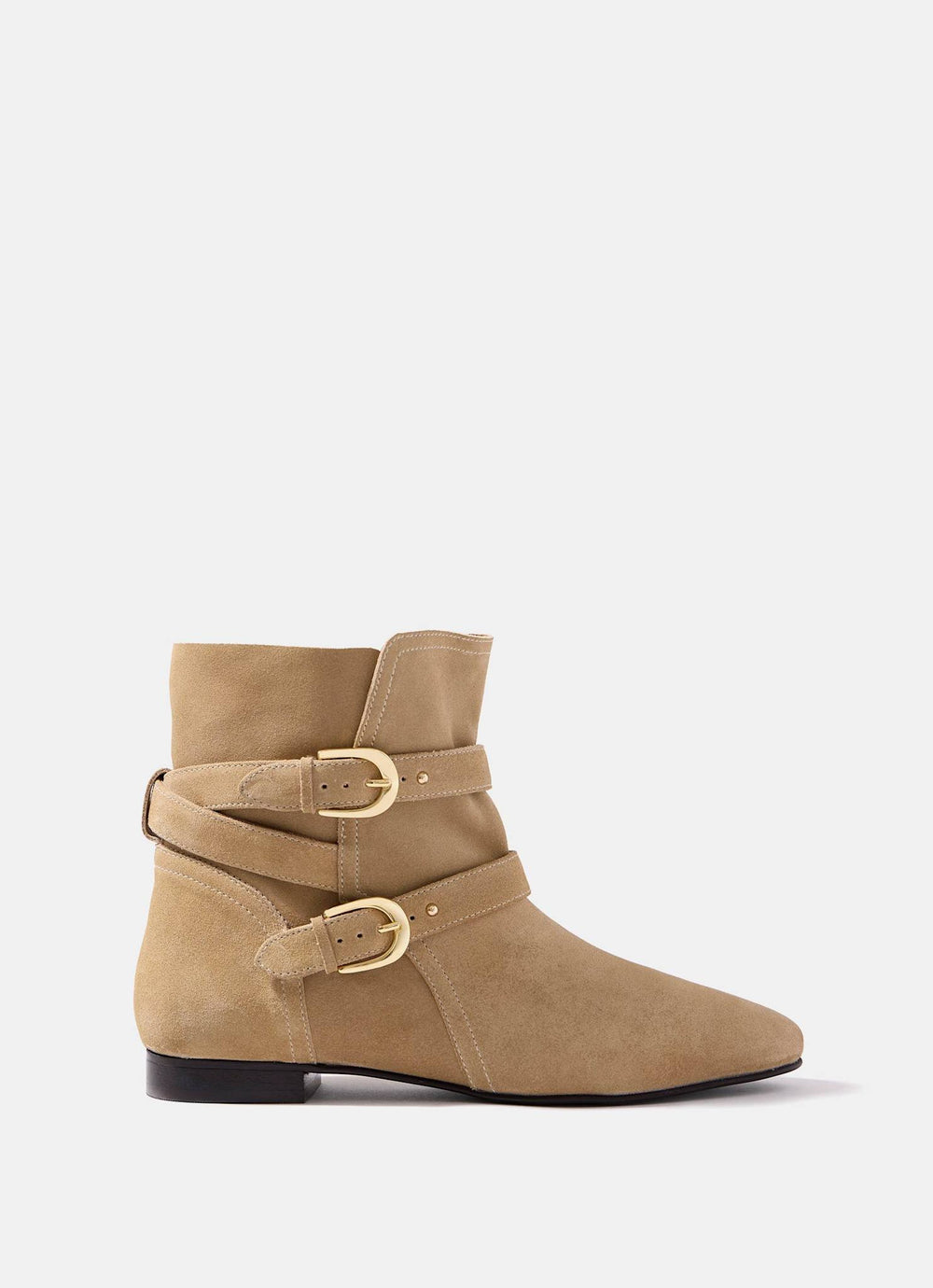 Libby Neutral Suede Ankle Boots