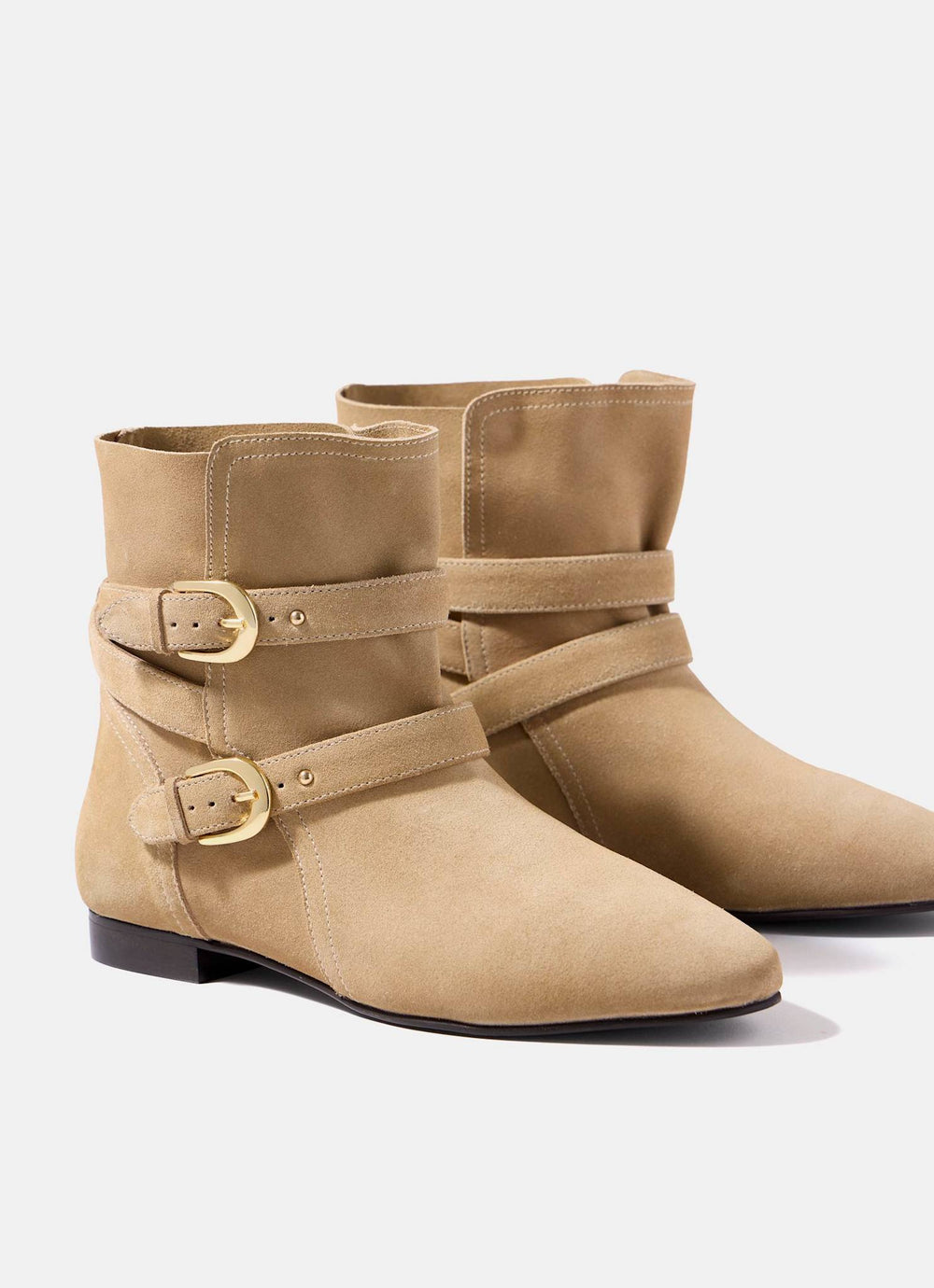 Libby Neutral Suede Ankle Boots
