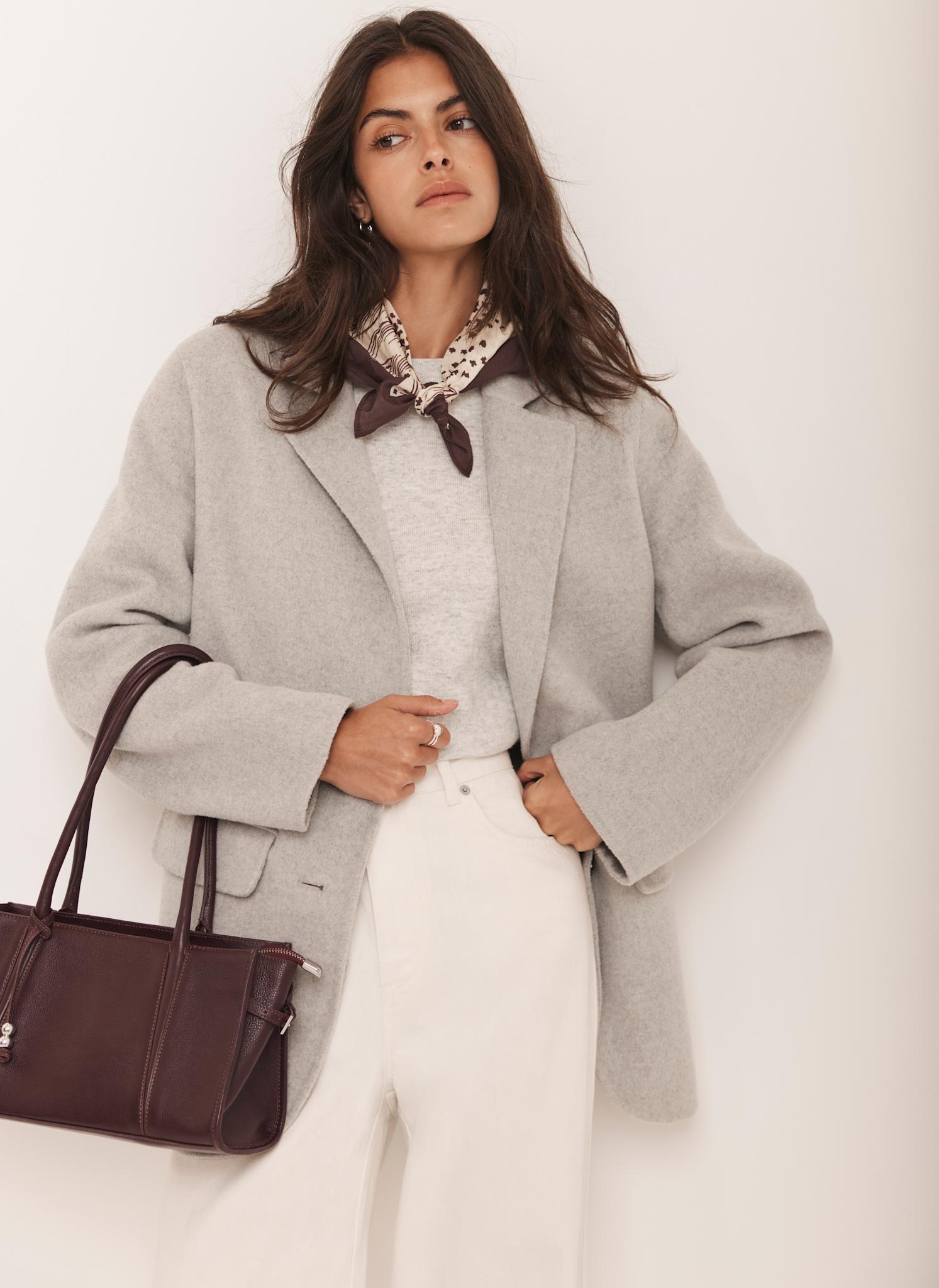 Light Grey Wool Blend Hand Finished Blazer – Mint Velvet