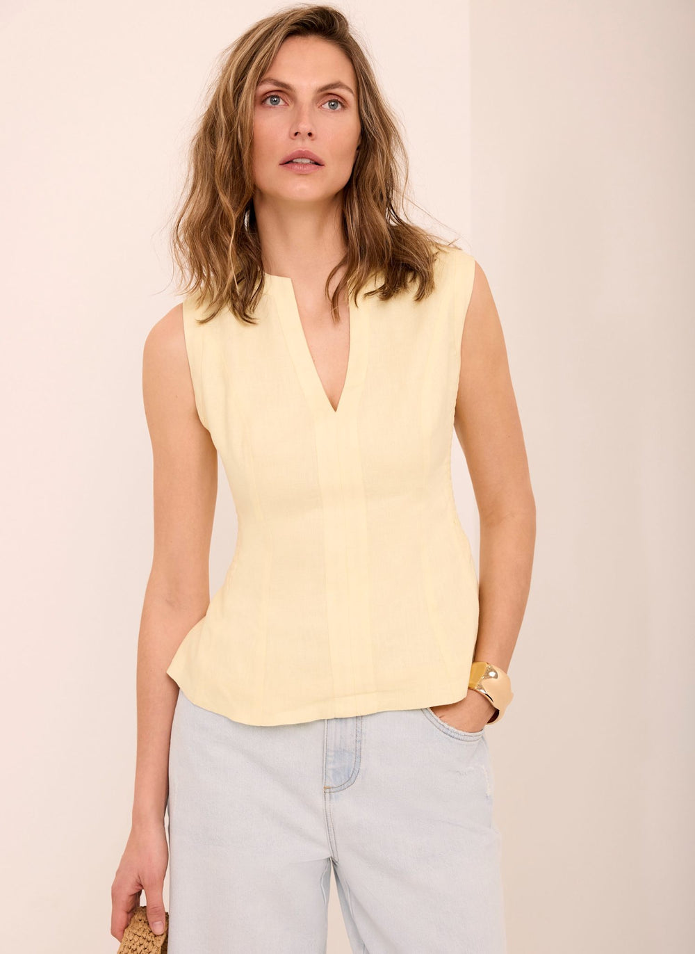 Light Indigo Ankle Wide Jeans