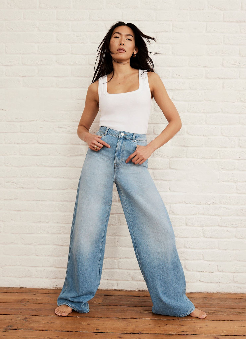 Light Indigo Wide Leg Jeans