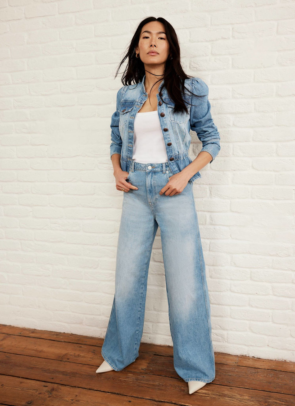 Light Indigo Wide Leg Jeans