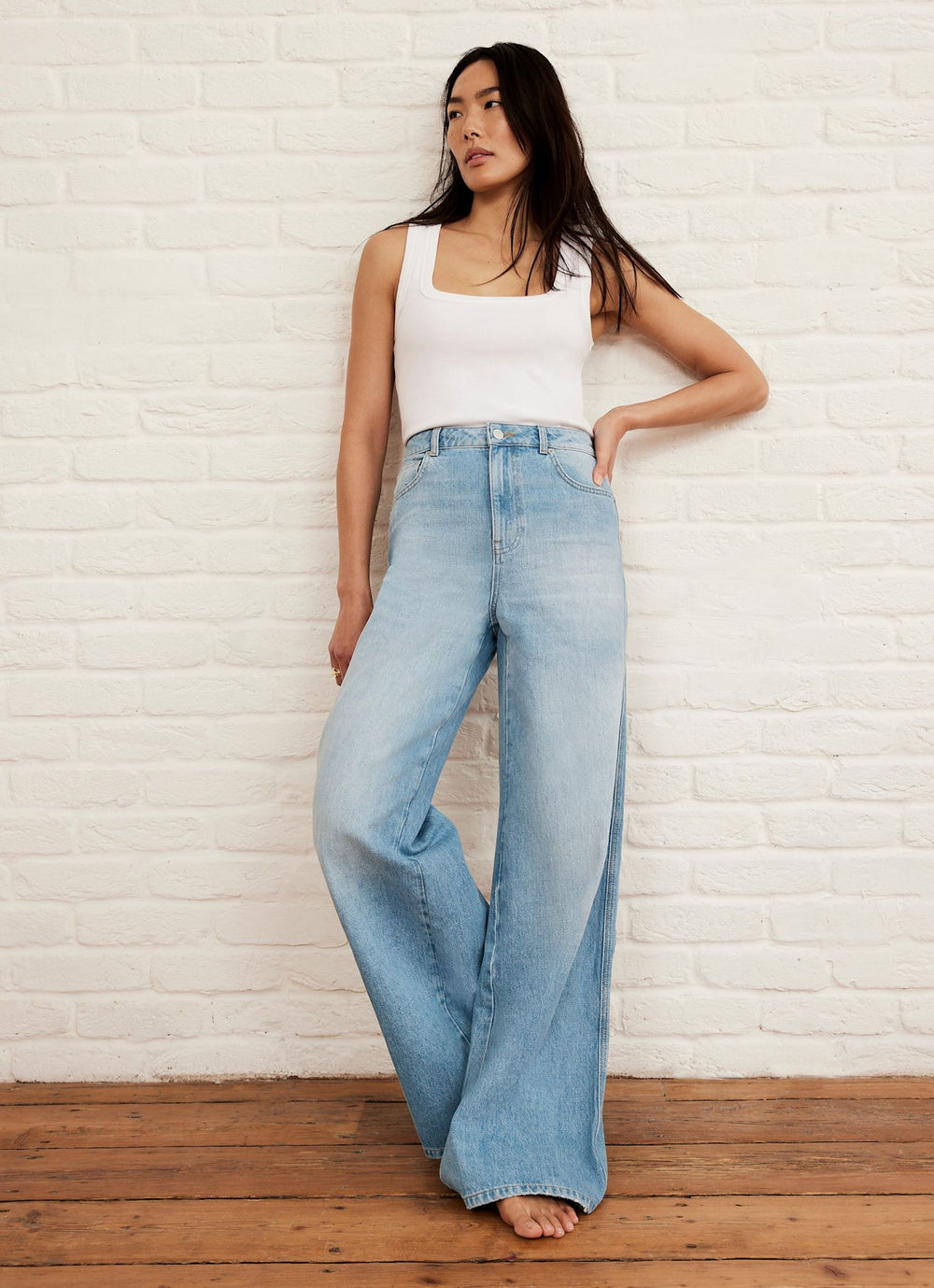 Light Indigo Wide Leg Jeans
