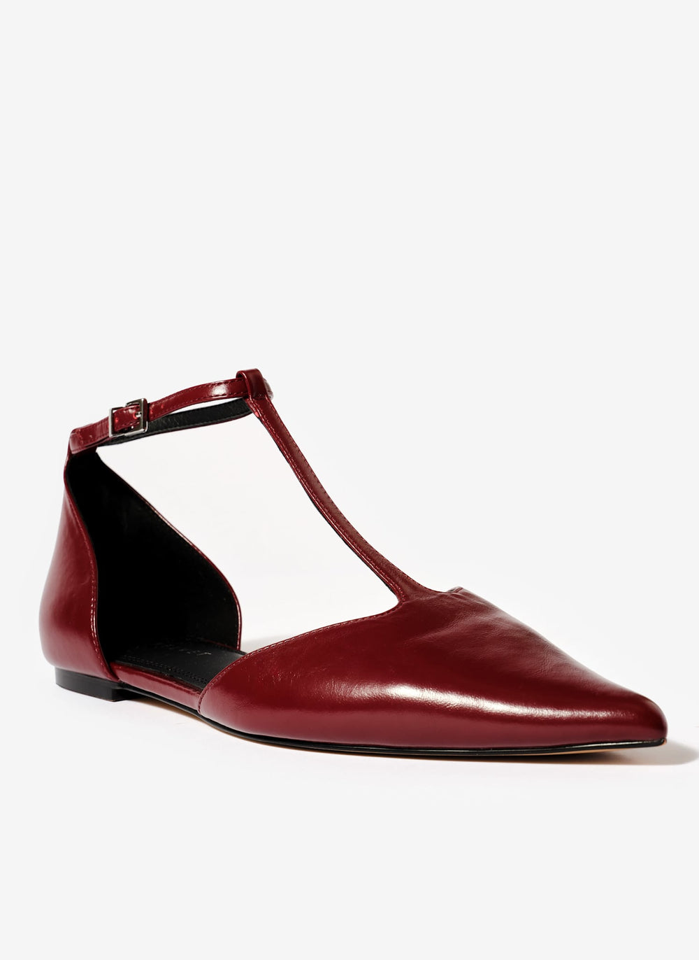 Lila Burgundy T-Bar Flats