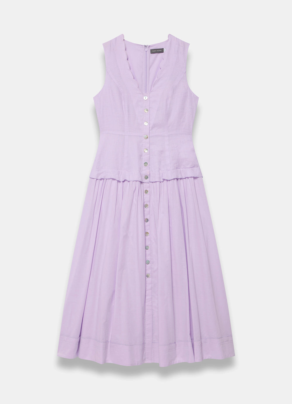 Lilac Ramie Drop Waist Midi Dress Mint Velvet Lilac Ramie Drop Waist Midi Dress Mint Velvet