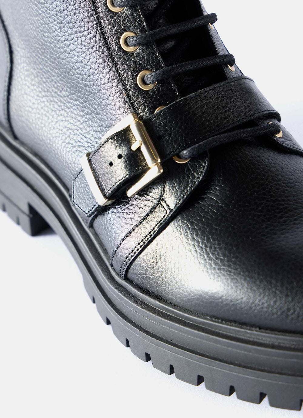 Lilly Black Leather Biker Boots