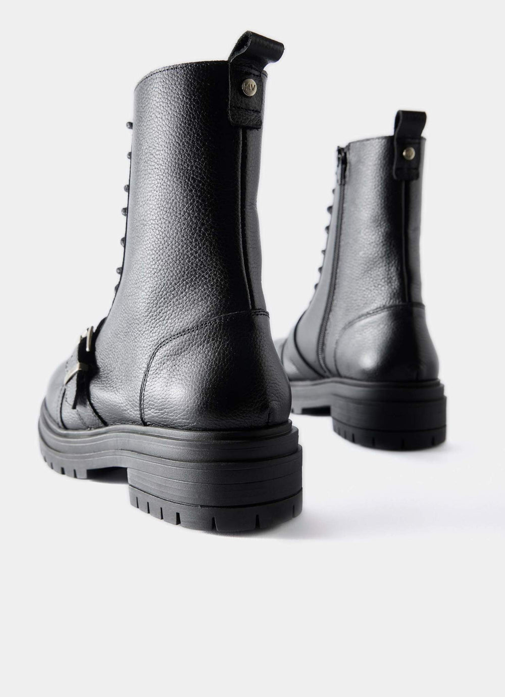 Lilly Black Leather Biker Boots