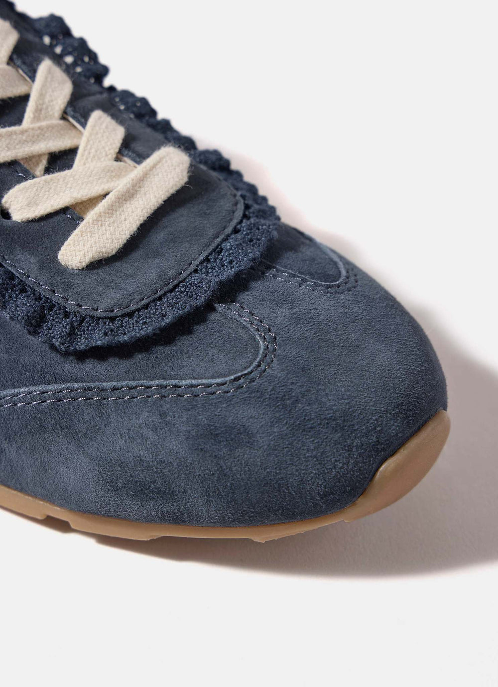 Lina Navy Suede Lace Detail Trainers