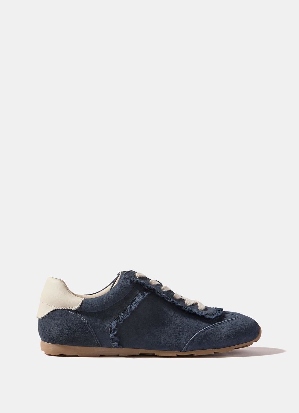 Lina Navy Suede Lace Detail Trainers
