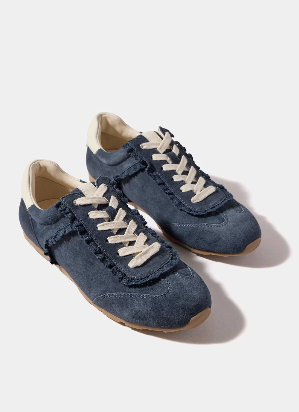 Lina Navy Suede Lace Detail Trainers