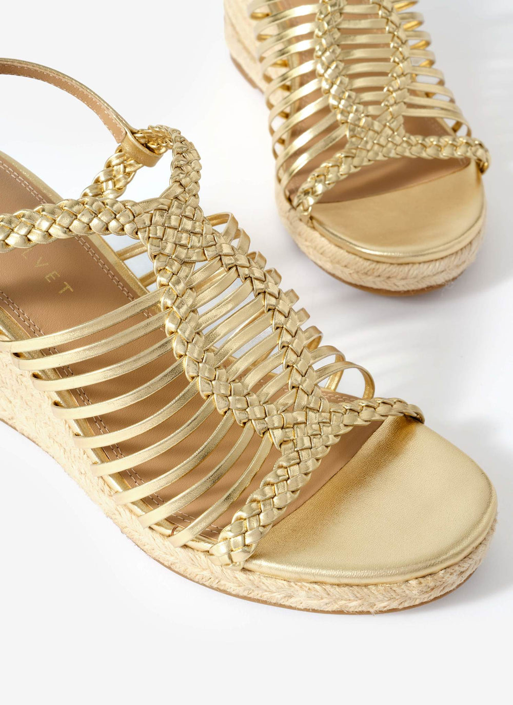 Lizzy Gold Espadrille Wedges