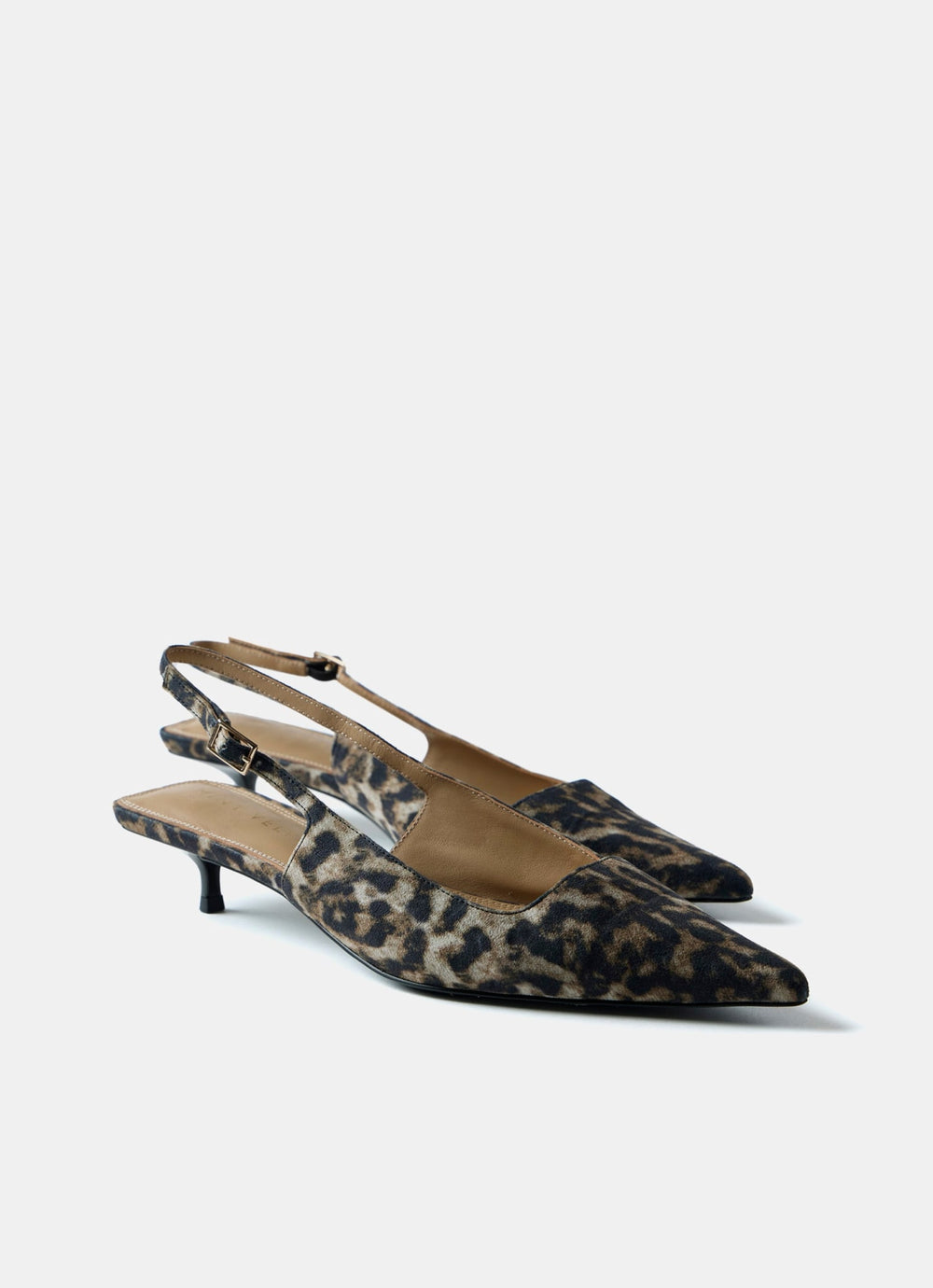 Lol Leopard Print Slingback Kitten Heels