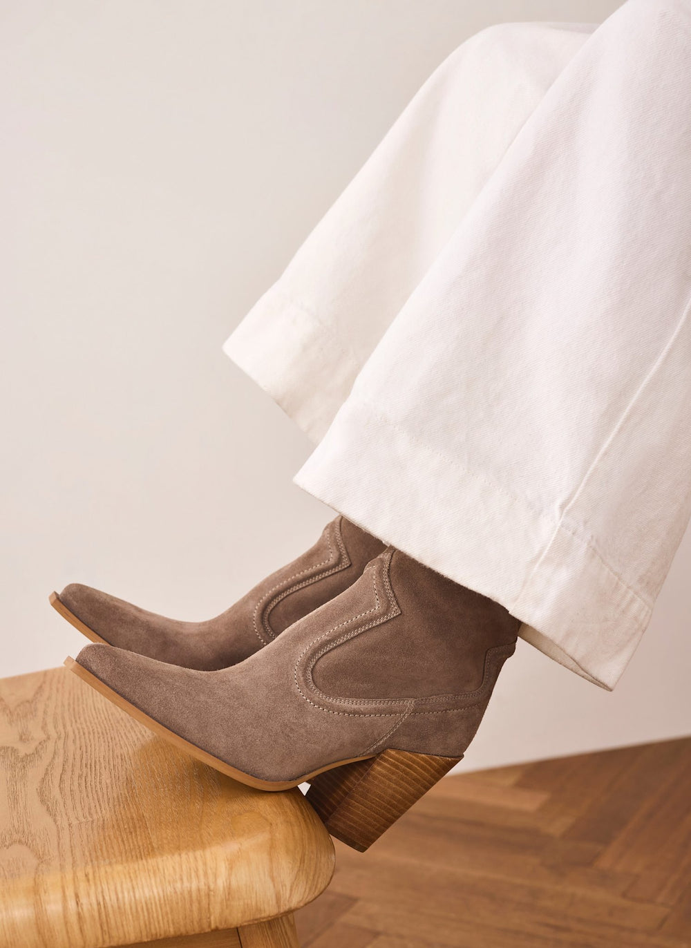 Lorna Grey Suede Western Boots