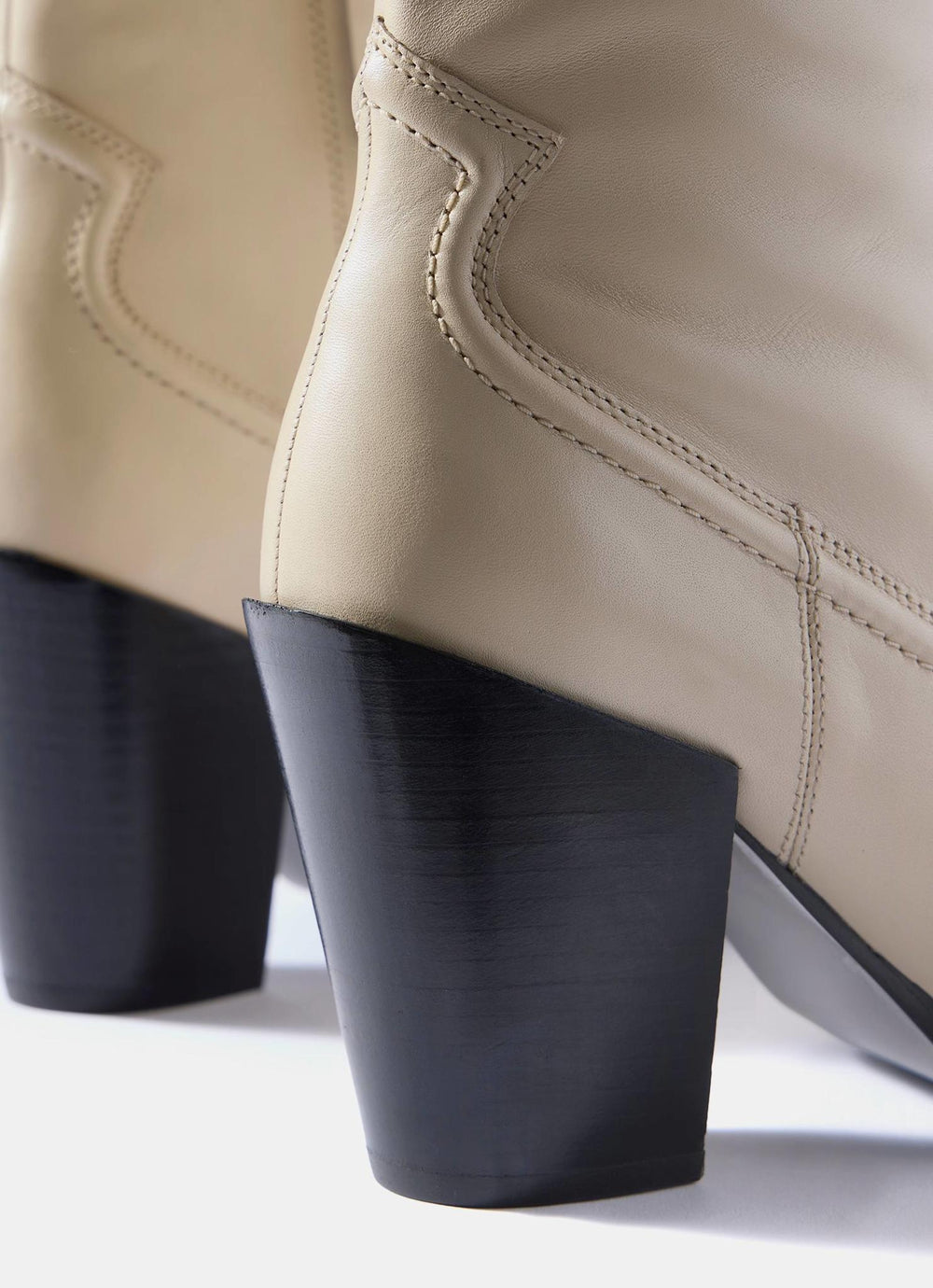 Lorna Neutral Leather Heeled Ankle Boots
