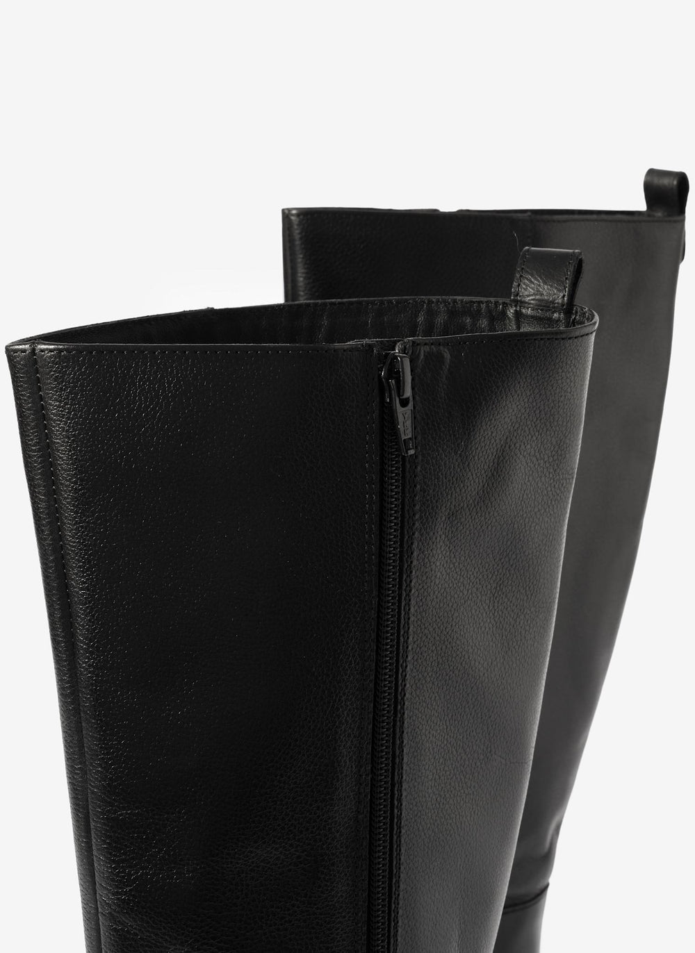 Lorrie Black Leather Knee High Boots