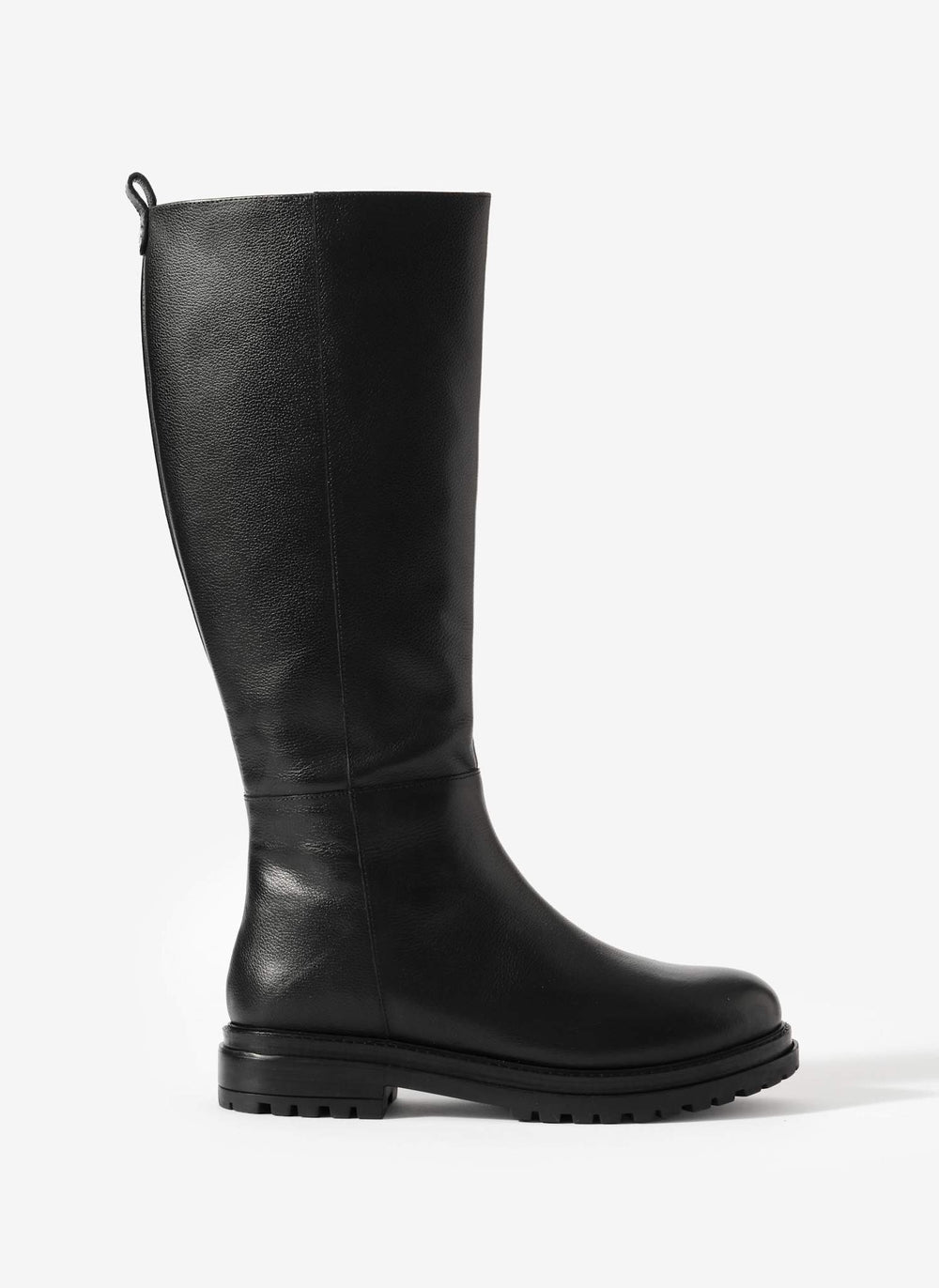 Lorrie Black Leather Knee High Boots